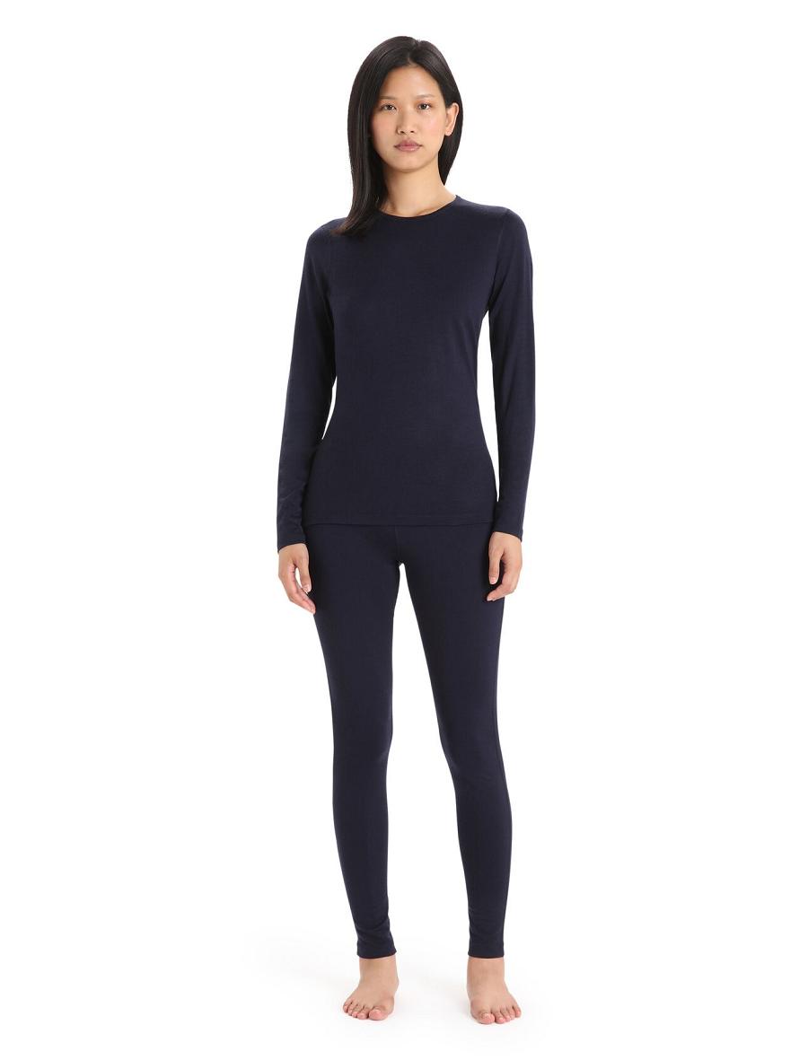 Icebreaker Merino 200 Oasis Long Sleeve Crewe Thermal Top Naisten Base Layers Laivastonsininen | FI 1929WNBY